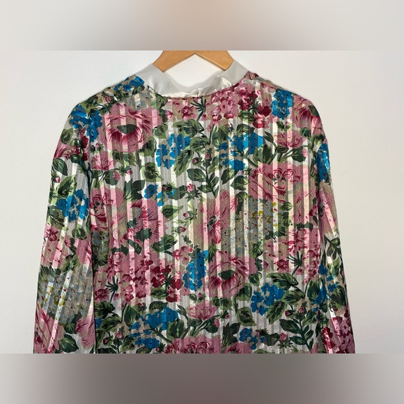 Victoria’s Secret Gold Label Relaxed Fit Semi Sheer Floral Pajama Top Small - Picture 7 of 10